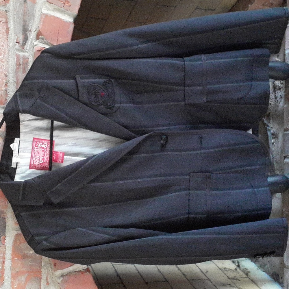 Coach Poppy Grey Striped Jacket